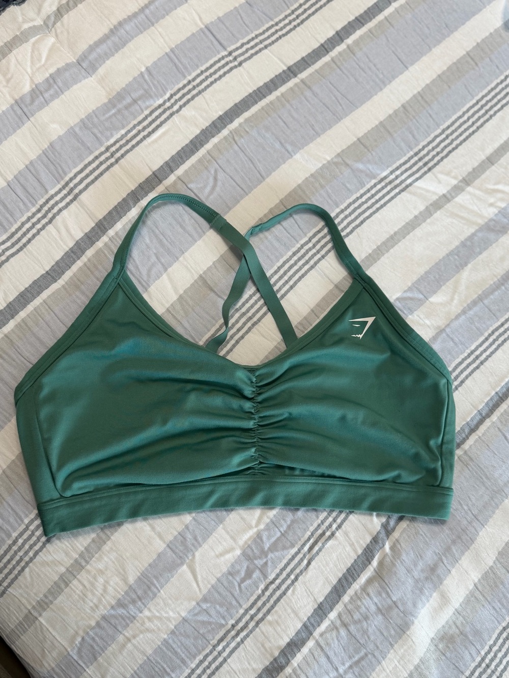Gymshark Teal Green Ruched Strappy Sports Bralette